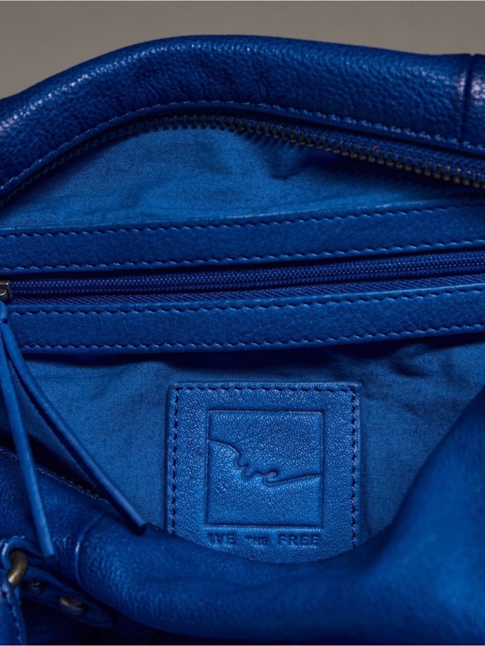 💙Free People Baby Emerson Tote NEW COLOR Sapphire Blue NWT 💙 w/FP gift receipt - Picture 2 of 6